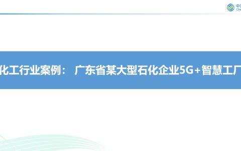 化工行业案例： 广东省某大型石化企业5G+智慧工厂